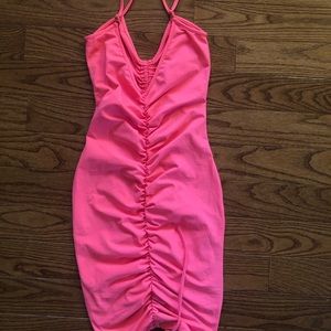 Pink body fit swim dress